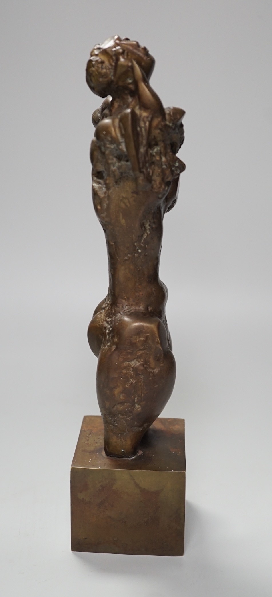 A bronze brutalist sculpture by Bogomil Zhivkov (Bulgarian, b.1945) 30cm
